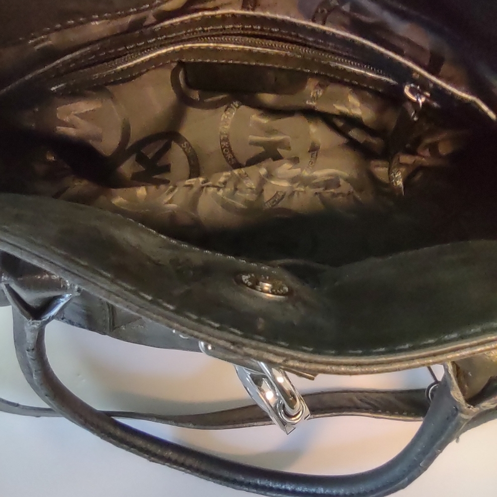 Michael Kors Metallic Gray Purse - Picture 8 of 10